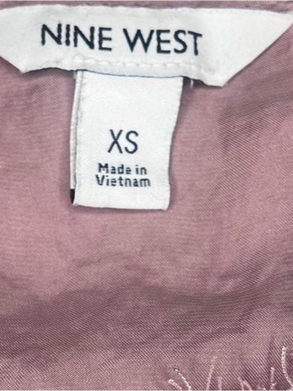 Nine West Dusty Rose Lace-Trim Satin Cami - Picture 4 of 4
